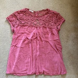 Maurices crotchet pink top